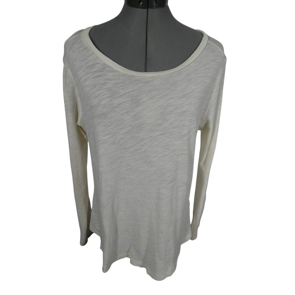 Madewell Women's Medium Ivory Cotton Shirt Long Sleeves Minimalist Casual